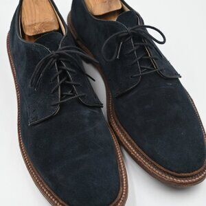 Alden New England Navy Blue Suede Leather Oxford Mens Shoes 10D